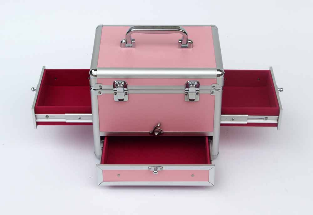 Pink Aluminum Cosmetic Tool Train Case - MSACase MSACase