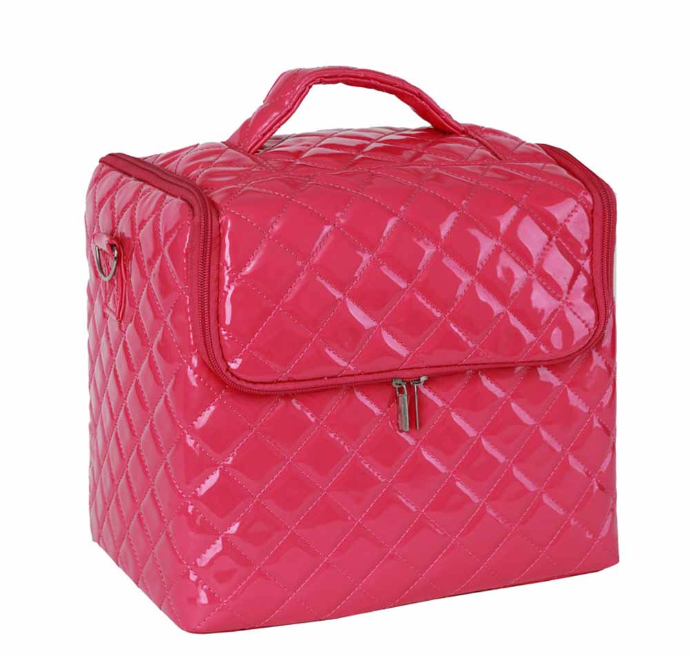 Soft Fabric Makeup Train Case With Shoulder Strap Pro Beauty Bag ...